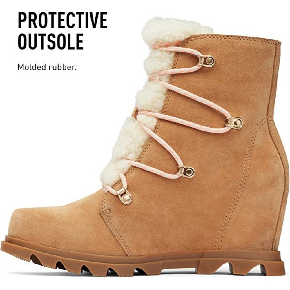 NEW SOREL WOMEN'S JOAN OF ARCTIC™ WEDGE III LACE COZY BOOTIE Size 9 - Picture 4 of 10